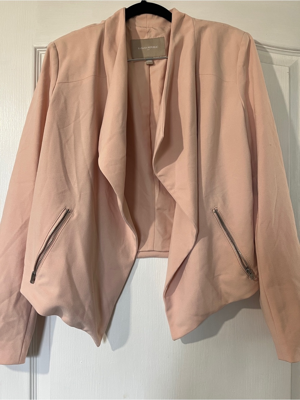 Banana Republic Blush Pink Draped Open-Front Blazer